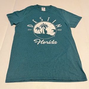 Destin Florida Delta Soft Women Size Small Teal Green Shirt Sleeve Shirt Coastal